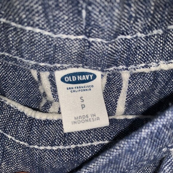 Old Navy Women's Blue White Striped Drawstring Linen Pants Size Small - Picture 4 of 12